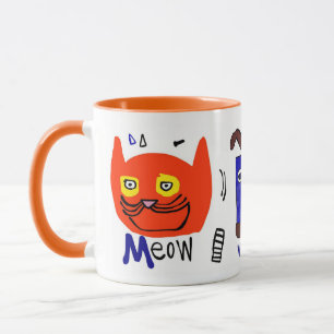 Miau Wuff Orange Tasse