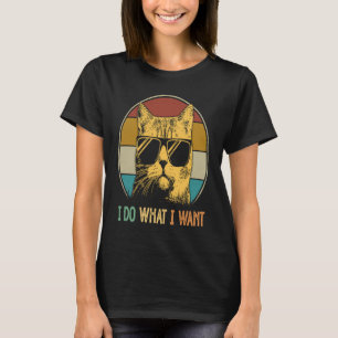 Miauende Katze für Frauen Männer ich mache was ich T-Shirt