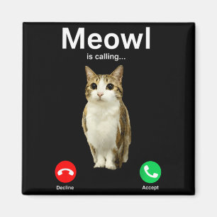 Miauendes Katzen-Eule Verfluchtes Internet Lustig Magnet