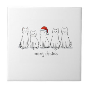 Miauiges Katzenweihnachten Süße Kätzchen Katzen We Fliese