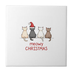Miauiges Katzenweihnachten Weihnachten Süße Kätzch Fliese