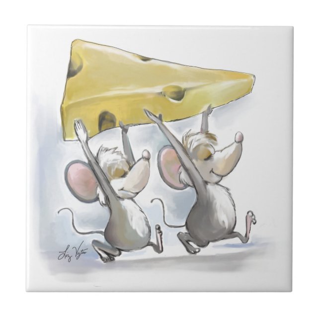 Mic & Mac bringen Käseteile Fliese (Vorderseite)