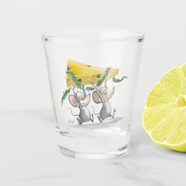 Mic & Mac Bringing in Weihnachtskäse-Shotglas Schnapsglas (Vorderseite)