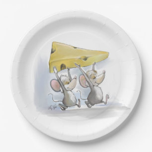 Mic & Mac in der Käsepapierplatte Pappteller