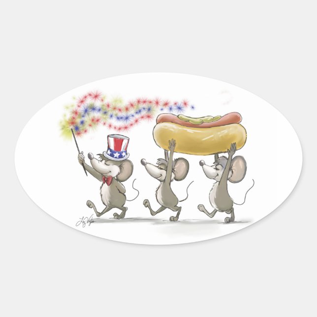 Mic, Mac & Moe's Happy 4. Juli Sticker (Vorderseite)