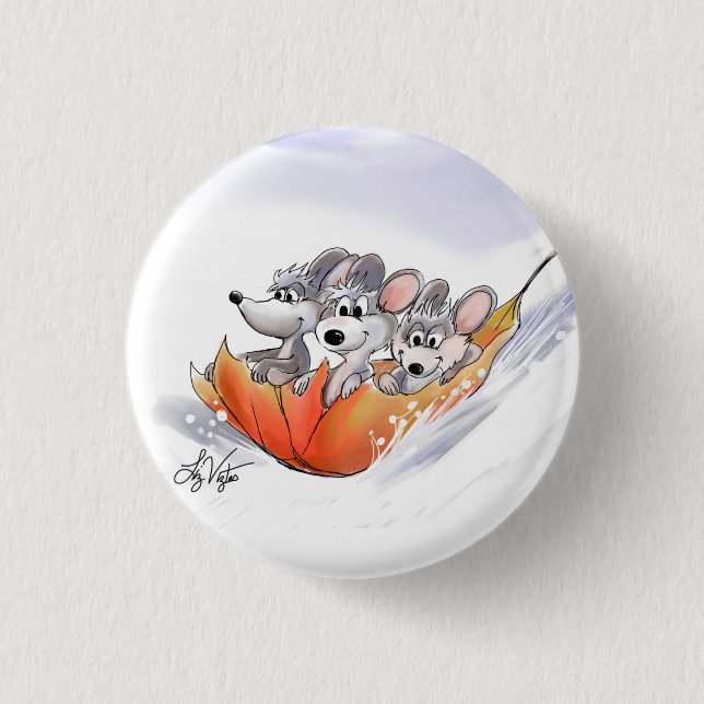 Mic, Mac & Moe's Winter Holiday Button (Vorderseite)