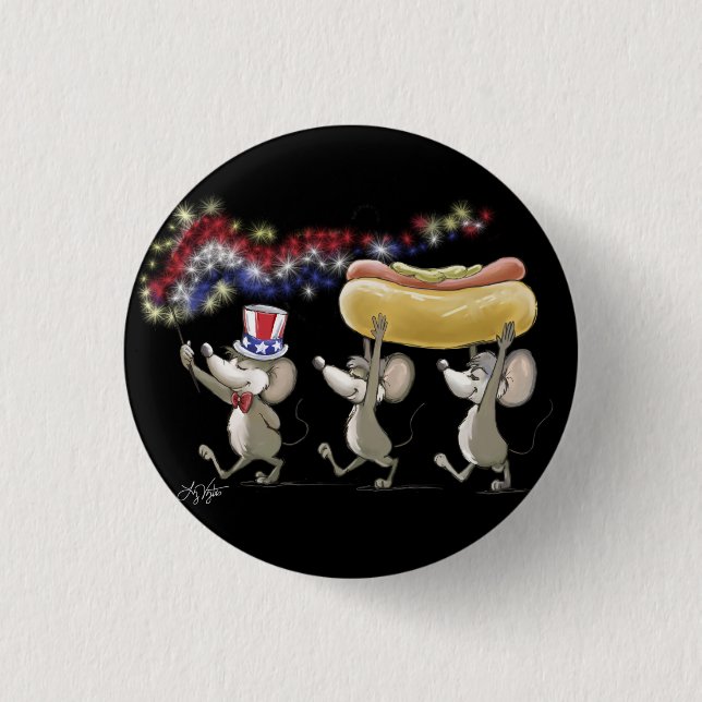 Mic, Mac und Moe's 4. Juli Nacht Picnic Button (Vorderseite)