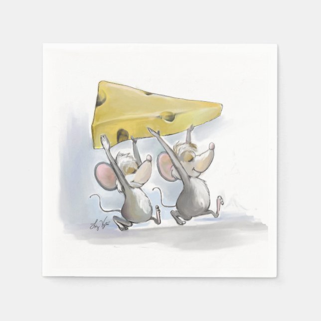 Mic und Mac bringen Käse Serviette (Vorderseite)