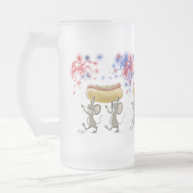 Mic und Mac's 4. Juli Nacht Picnic Mattierte Tasse (Links)