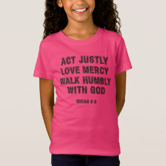 Micah 6:8 Akt Justy Black Borded Text T-Shirt