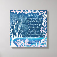 Micah 6:8 Aquamarines Blaues Blaues Baum Vogelbibe