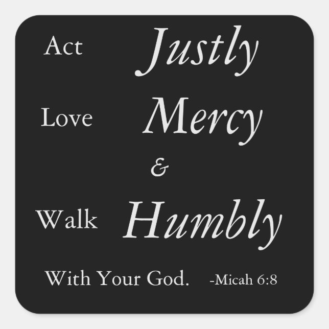 Micah 6:8 Bible Verse Sticker (Vorderseite)