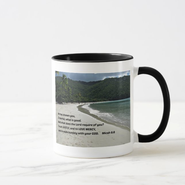 Micah 6:8 Er hat euch gezeigt, o sterblich, .... Tasse (Rechts)