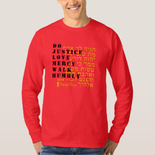 Micah 6:8 Hebräisches langärmeliges Shirt