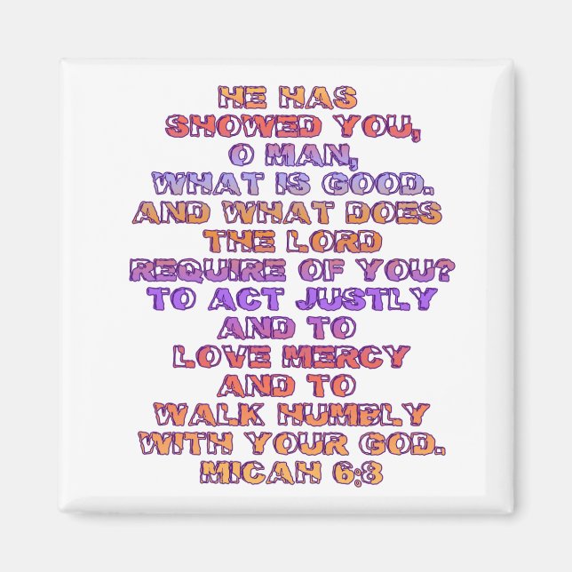 Micah 6:8 magnet (Vorne)
