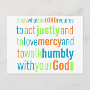 Micah 6:8 postkarte