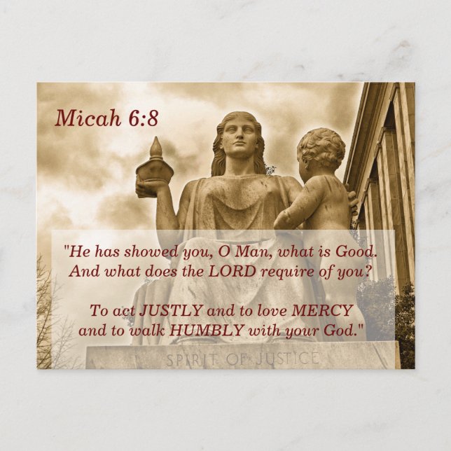 Micah 6 8 Scripting Memory Card Postkarte (Vorderseite)