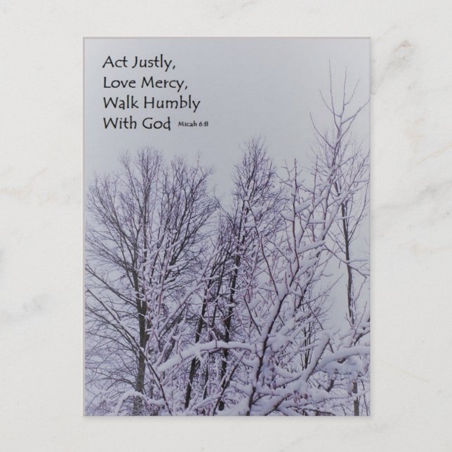 Micah 6:8 Scripting Post Card Postkarte (Vorderseite)