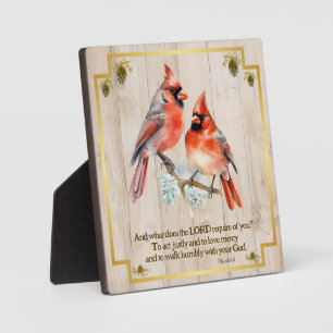 Micah 6:8 - Song Bird mit Kardinälen Fotoplatte