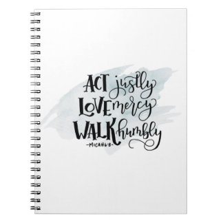 Micah 6:8 Spiral-Notebook Notizblock