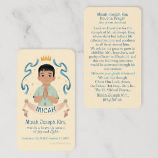 Micah J. Kim Novena Card Mitteilungskarte