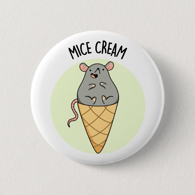 Mice Cream Funny Ice Cream Pub Button (Vorderseite)