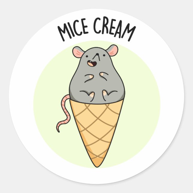 Mice Cream Funny Ice Cream Pub Runder Aufkleber (Vorderseite)