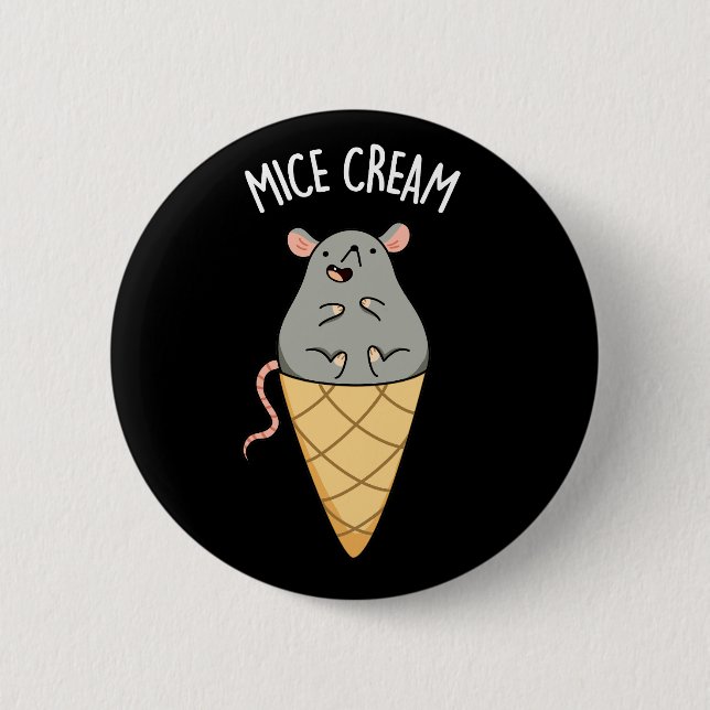 Mice Cream Funny Ice Creme Pub Dark BG Button (Vorderseite)