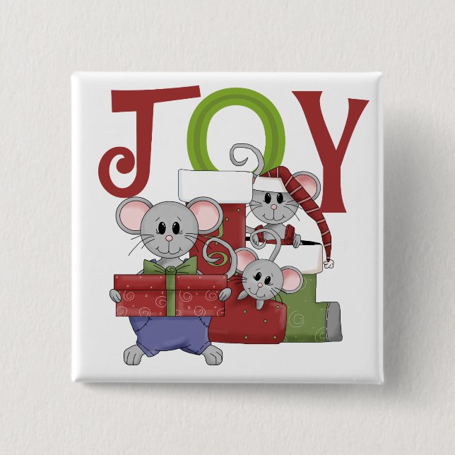 Mice JOY Weihnachtsgeschenke T - Shirt Button (Vorderseite)