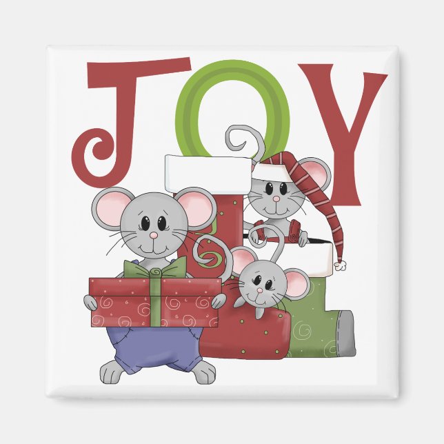 Mice JOY Weihnachtsgeschenke T - Shirt Magnet (Vorne)