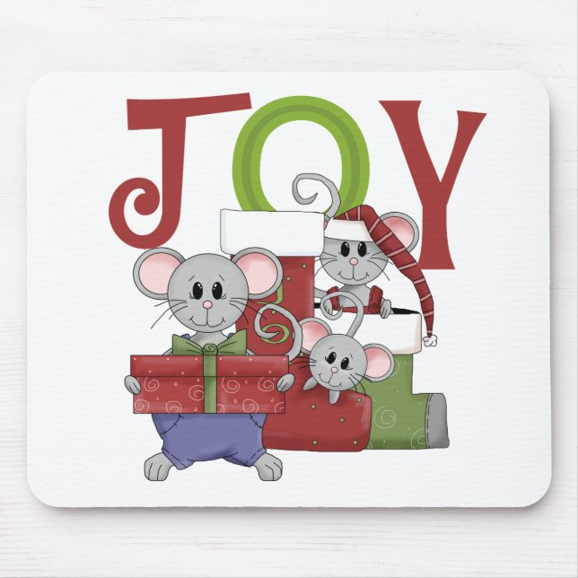 Mice JOY Weihnachtsgeschenke T - Shirt Mousepad (Vorne)