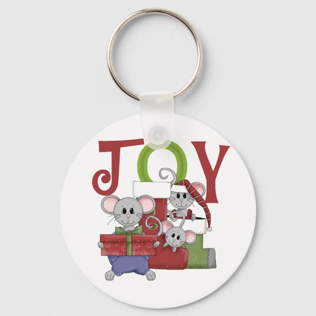 Mice JOY Weihnachtsgeschenke T - Shirt Schlüsselanhänger (Vorderseite)