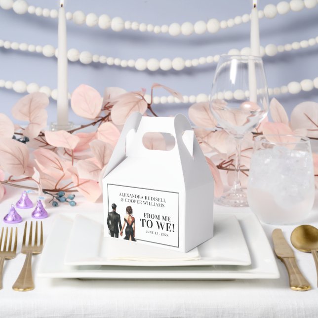 MICH AN WIR | Schwarz und Weiß elegant Geschenkschachtel (Hochzeit)