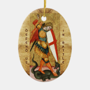 Michael Archangel und Dragon Sienese Gebet Keramik Ornament