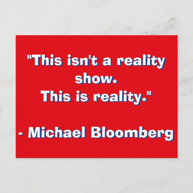 Michael Bloomberg Zitat Postkarte (Vorderseite)