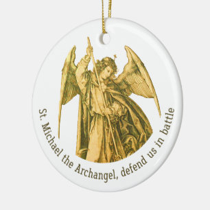 Michael der Erzengel Gold Mittelalterlicher Engel Keramik Ornament