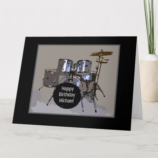 Michael Happy Birthday Drums Card Karte (Vorderseite)
