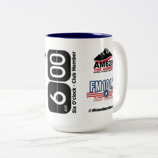 Michael-Herzöge Show - 6 Uhr-Verein-Tasse 15oz Zweifarbige Tasse