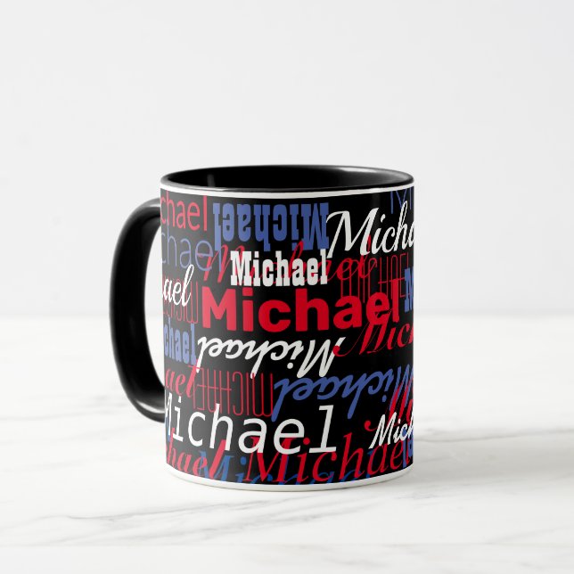 Michael Individuelle Name Black Tasse (Vorderseite Links)
