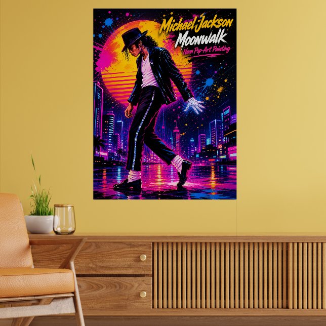 Michael Jackson Moonwalk King of Pop Retro-Tribut Poster (Wohnzimmer 2)