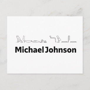 Michael Johnson Name mit Hieroglyphen Kunst Postkarte