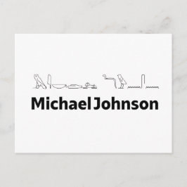 Michael Johnson Name with Hieroglyphs Art Feiertagspostkarte