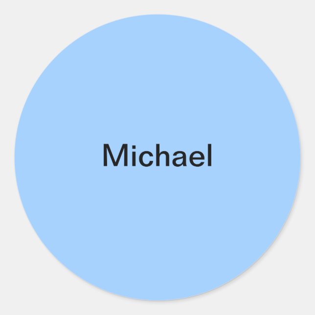 Michael Kids Name Sticker Personalisiert Light Blu (Vorderseite)