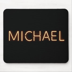 Michael Name in Glows Neon Lights Mousepad