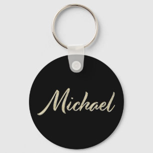 Michael Name Whitegold Button Schlüsselger Schlüsselanhänger
