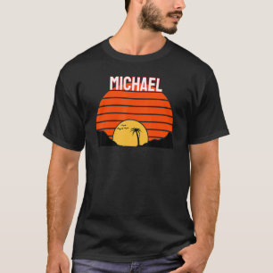 Michael Palm Tree Sunset Retro Vintag Sand Dunes T-Shirt
