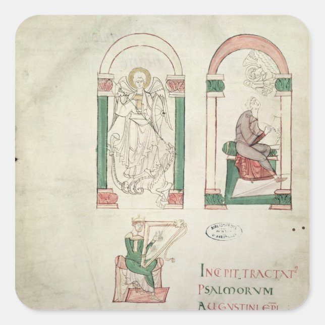 Michael, St. Augustine und St. David Quadratischer Aufkleber (Vorderseite)