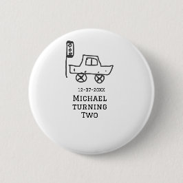 Michael turning two birthday toy car traffic light button
