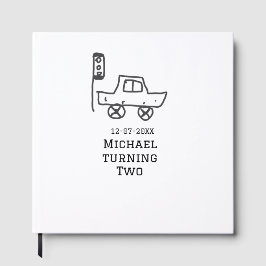 Michael turning two birthday toy car traffic light gästebuch