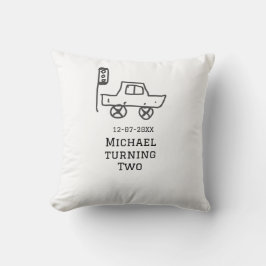 Michael turning two birthday toy car traffic light kissen